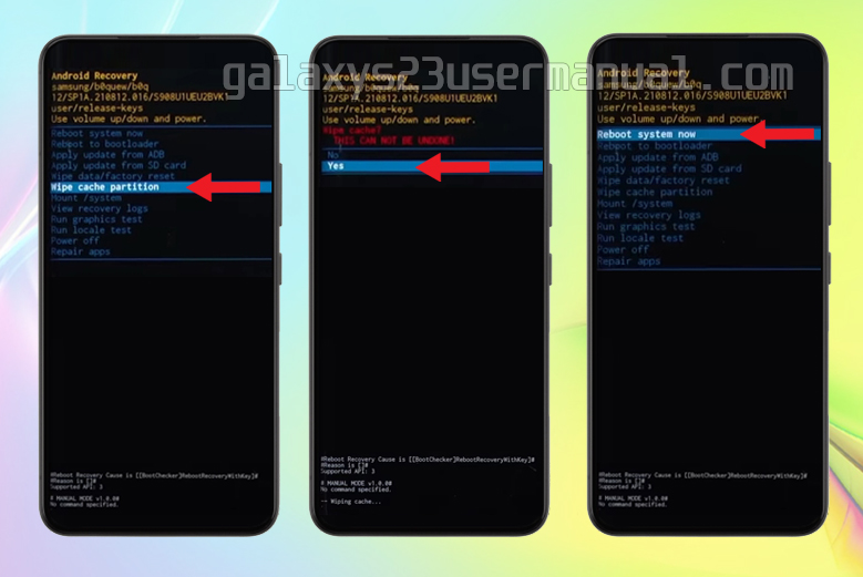delete cache partition galaxy s23