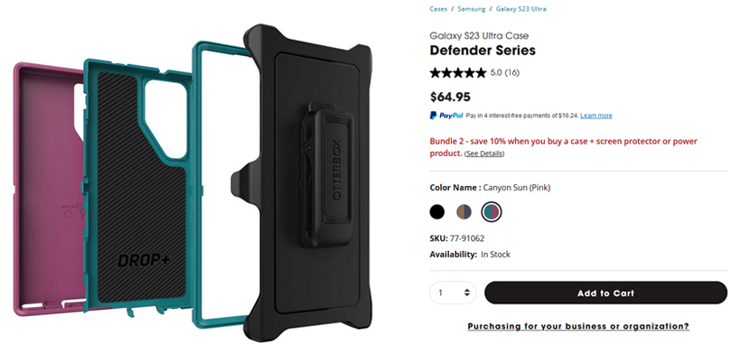 otterbox defender case for samsung s23 ultra price