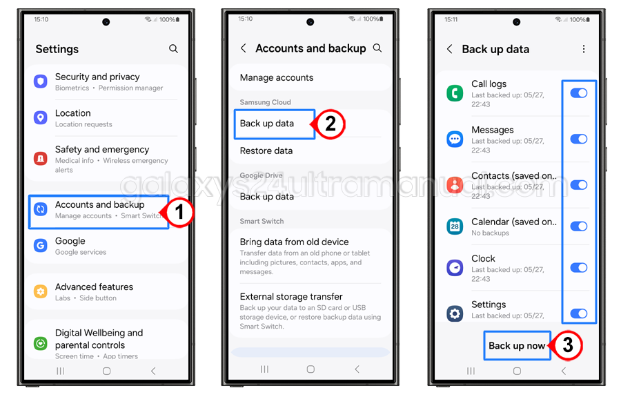 back up to samsung cloud