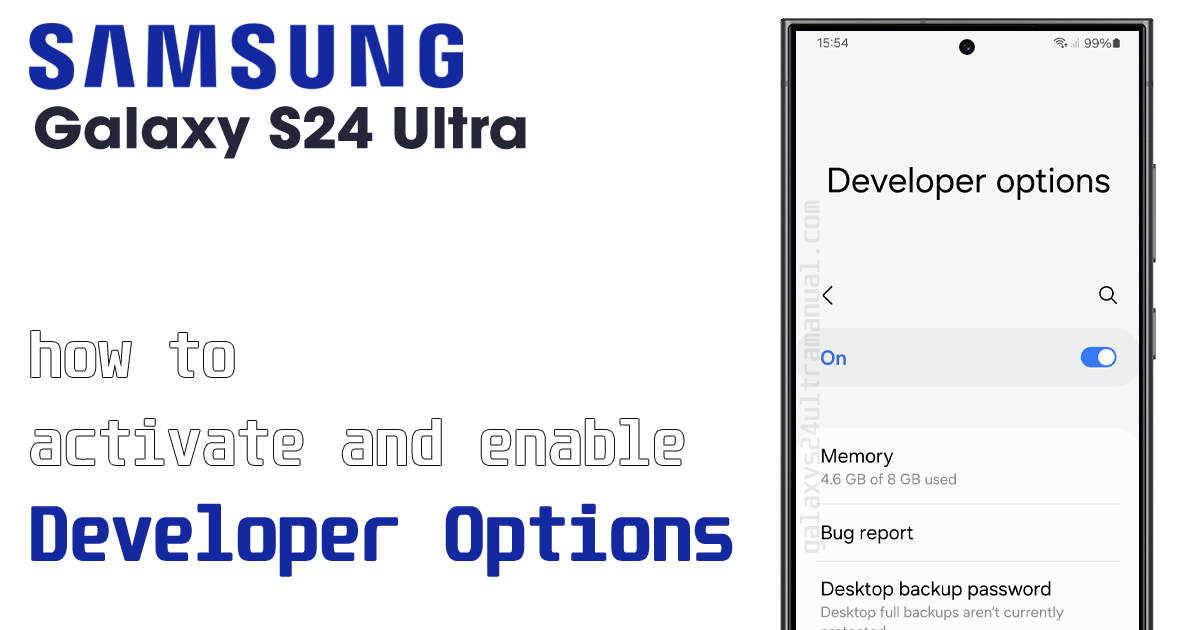 enable developer mode on samsung s24 ultra
