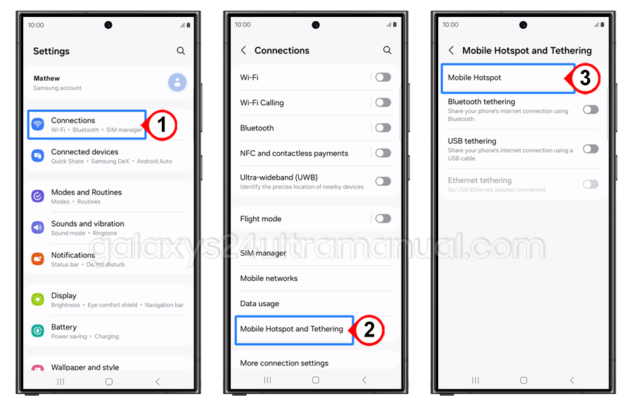 galaxy s24 ultra tethering