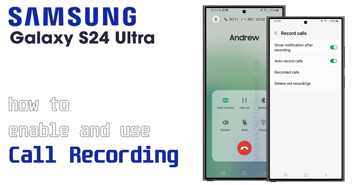 use call recording on samsung s24 ultra