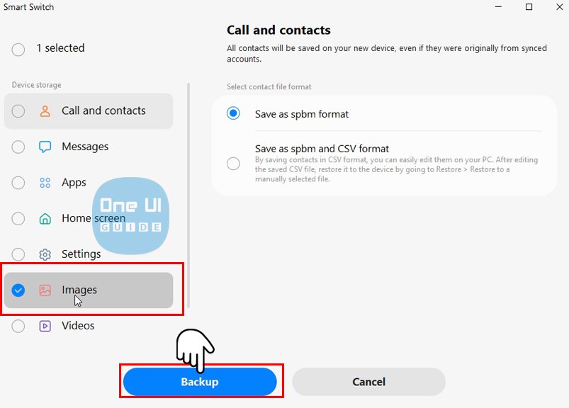 smart switch image back up