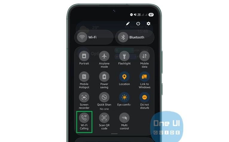 wifi calling quick panel